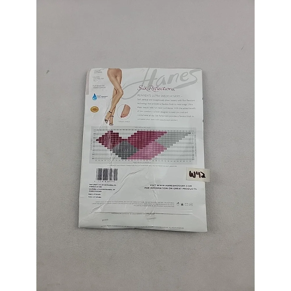 Hanes Silk Reflections Ultra Sheer TOELESS Control Top Pantyhose Size IJ Natural